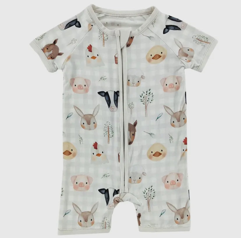 Farm Friends Bamboo Short Romper