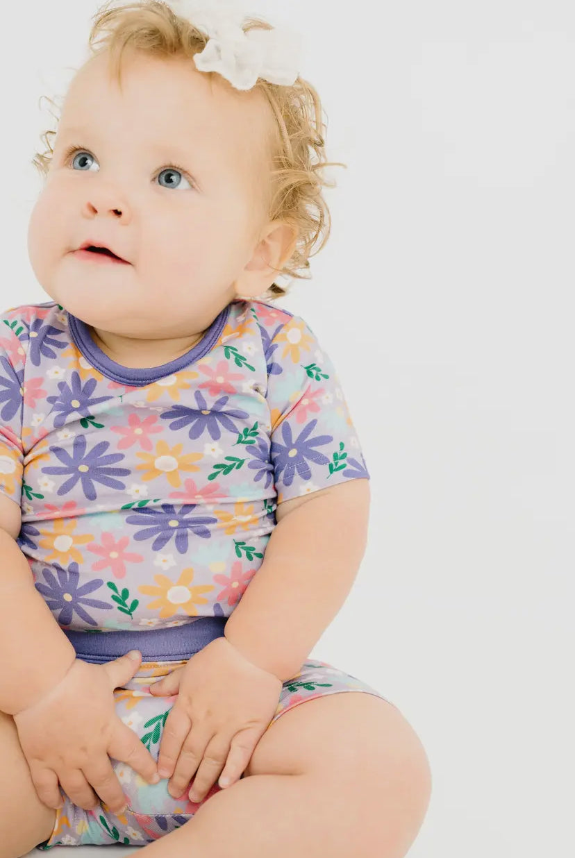 Lavender Blooms Bamboo Shorts Set