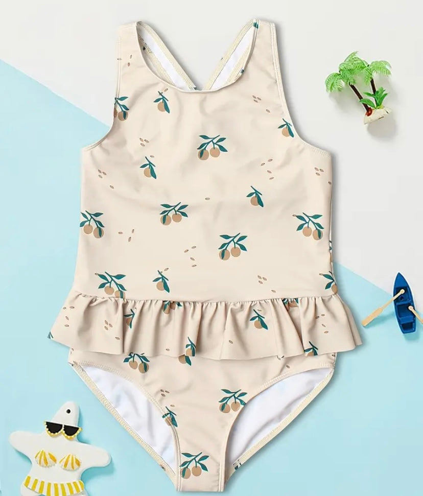 Girl’s Sleeveless Ruffle Hem One-Piece