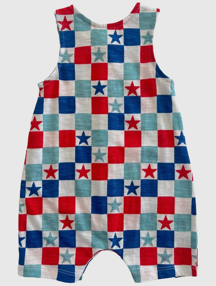 Red, White & Blue Checkerboard/ Organic Bay Shortie
