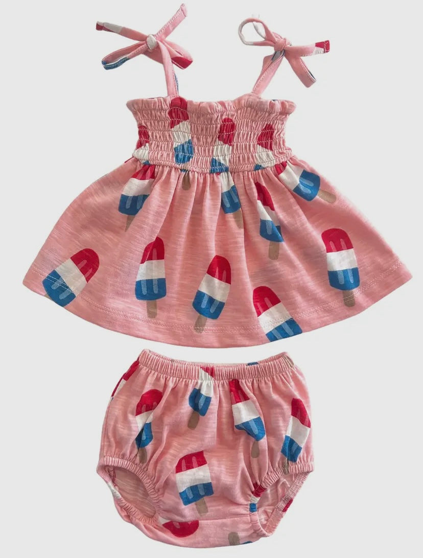 Popsicle Pink/ Organic Smocked Set