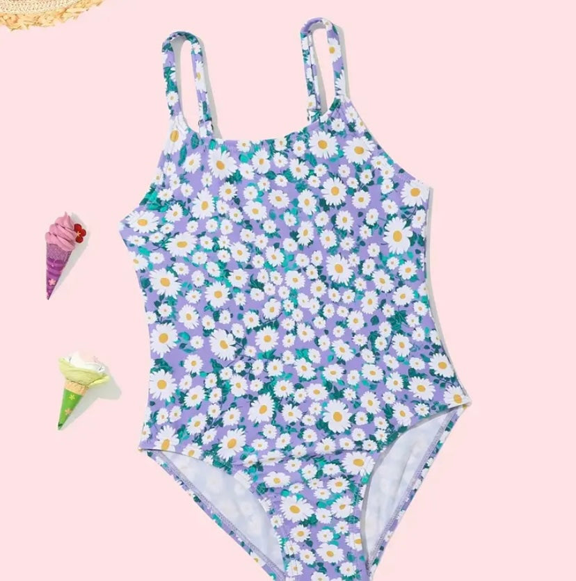 Toddler/Kid Floral Pattern One-Piece Swimsuit