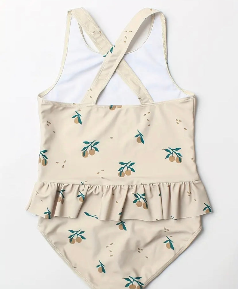 Girl’s Sleeveless Ruffle Hem One-Piece