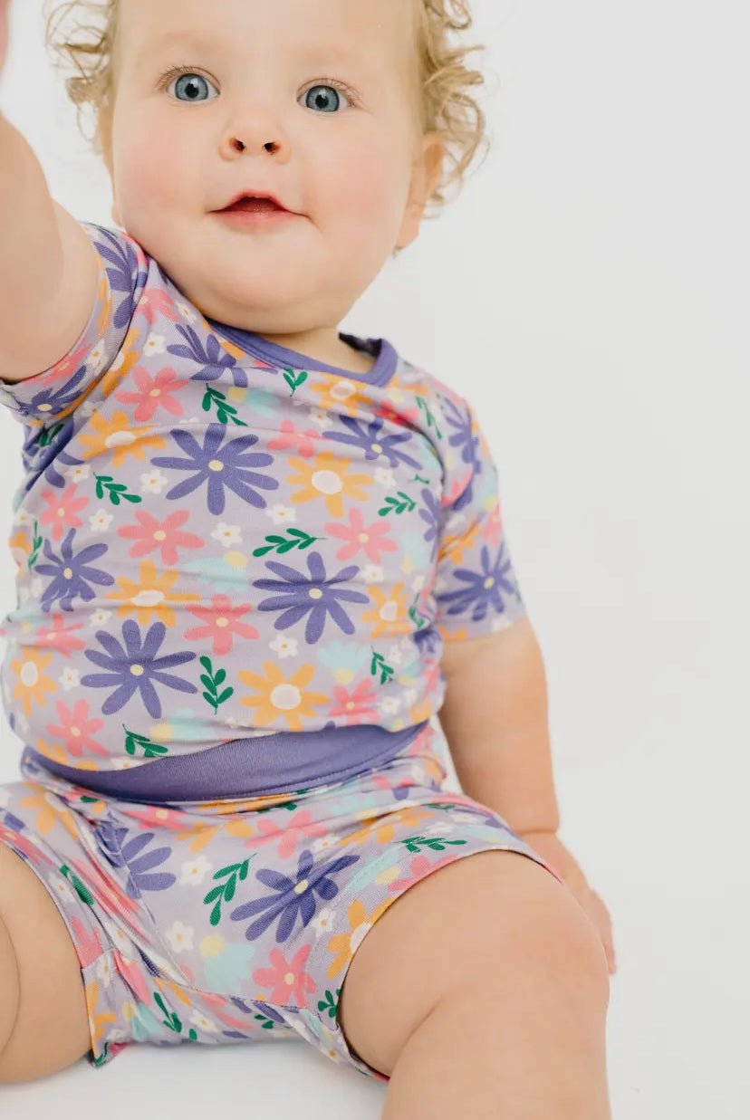 Lavender Blooms Bamboo Shorts Set